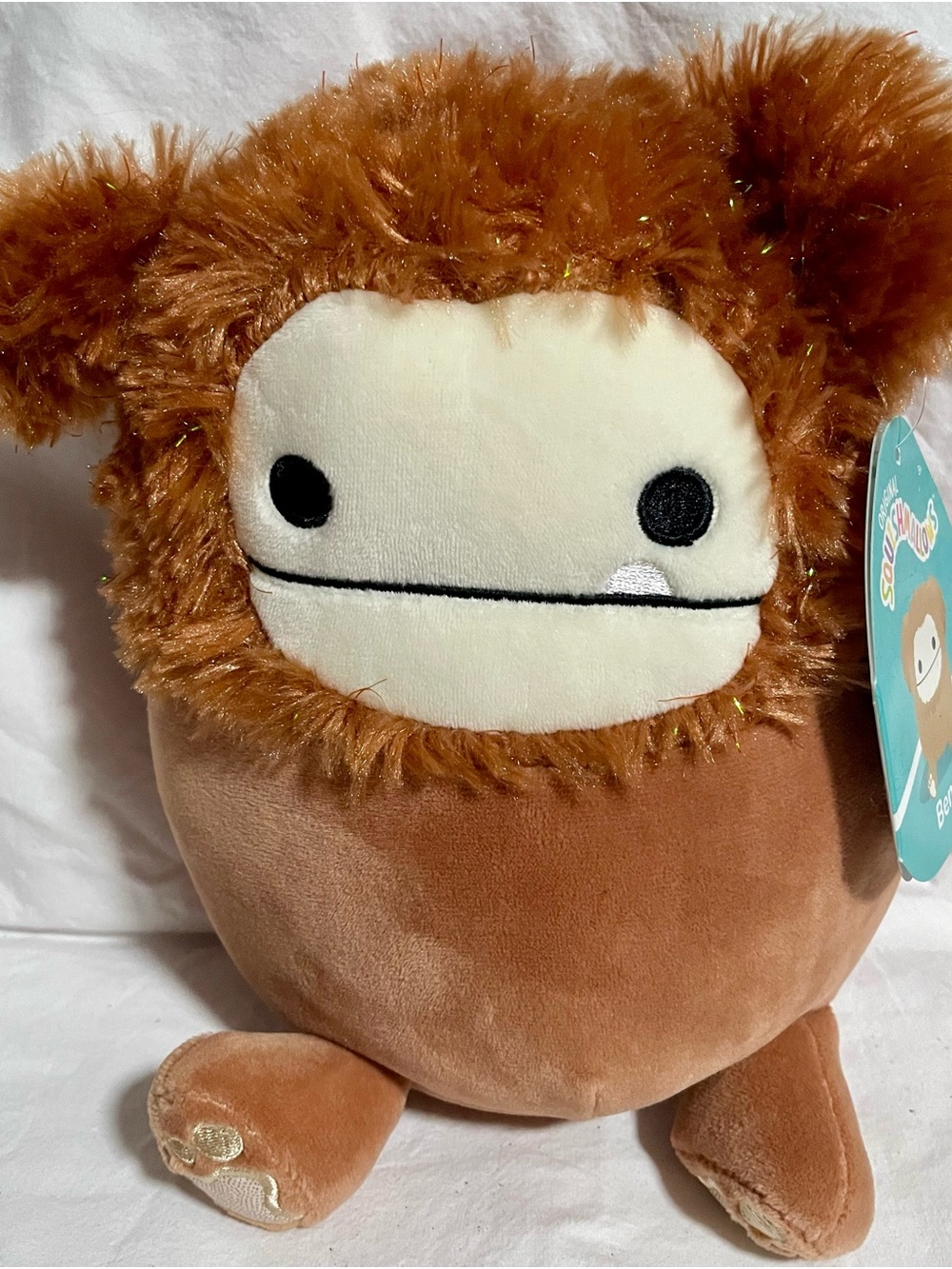 Squishmallows Benny the Bigfoot Gold Tinsel Hair Plush 10” NWT